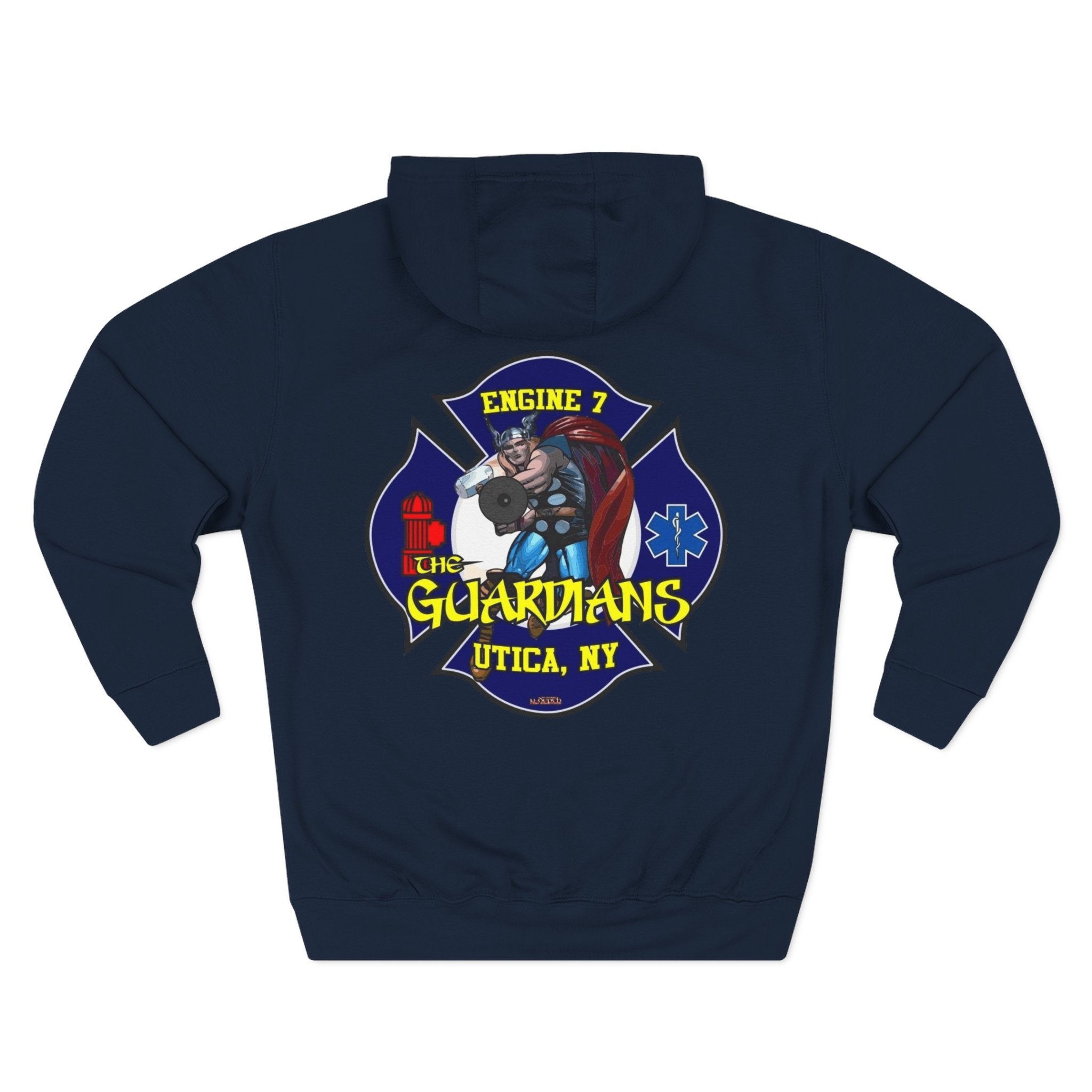 Firefighter Hoodie – "The Guardians" Engine 7 Utica, NY Fleece Pullover