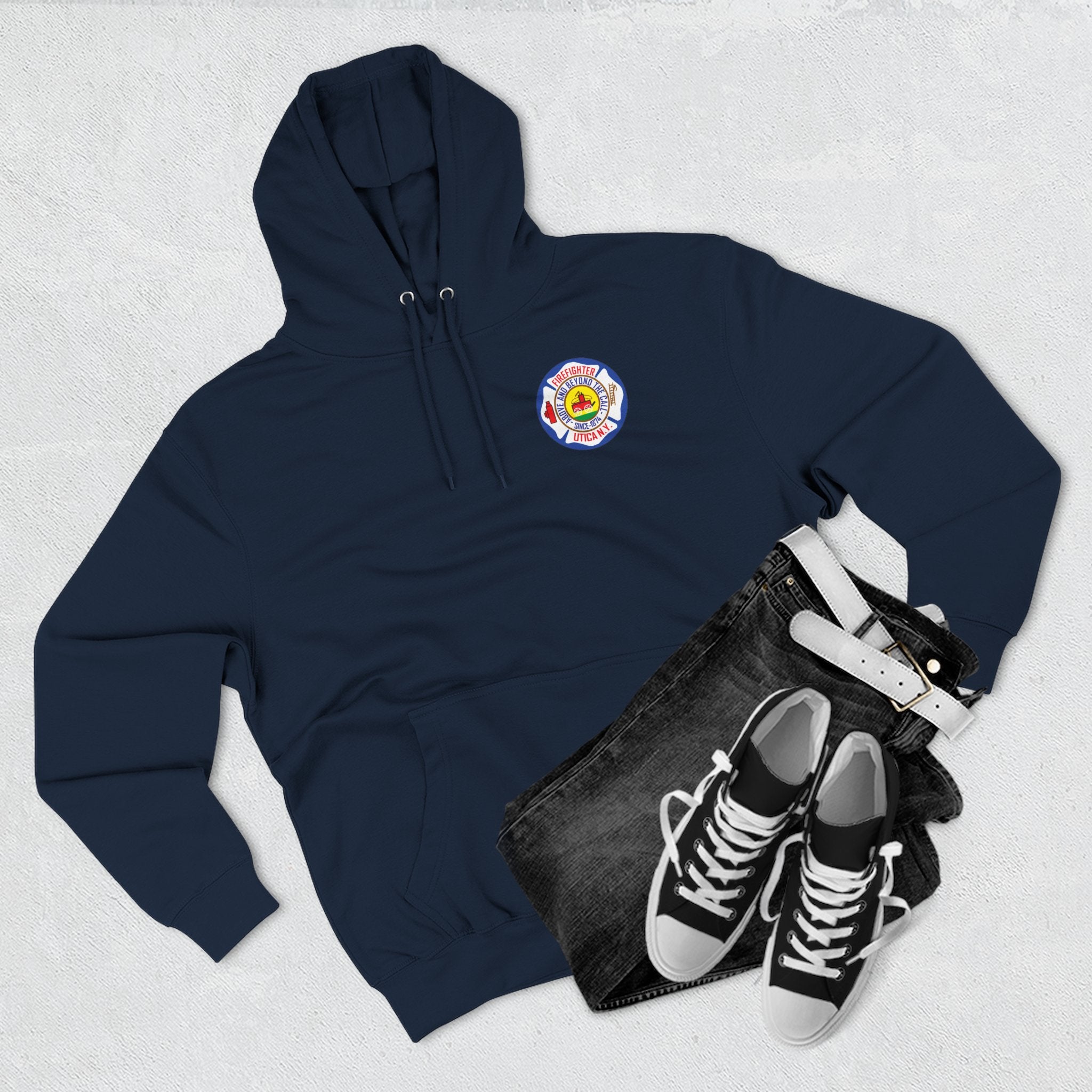 Firefighter Hoodie – "The Guardians" Engine 7 Utica, NY Fleece Pullover